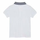 Boys White Cotton Polo Shirt, 1, hi-res