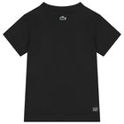 Boys Black Logo T-Shirt, 1, hi-res