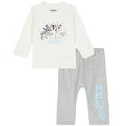 Baby Boys White & Grey Trousers Set, 1, hi-res
