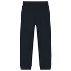 Boys Navy Blue Logo Joggers, 1, hi-res
