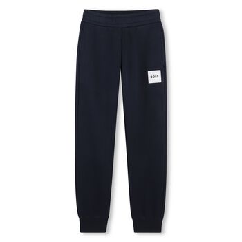 Boys Navy Blue Logo Joggers