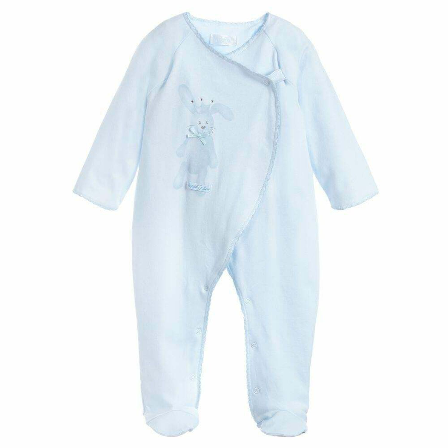 Baby Boys Blue Cotton Babygrow, 1, hi-res