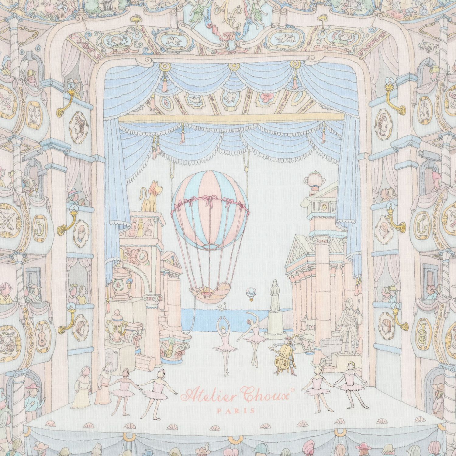 Ivory & Blue Ballet de Paris Baby Carr&eacute; Swaddle & Bib Gift Set, 1, hi-res