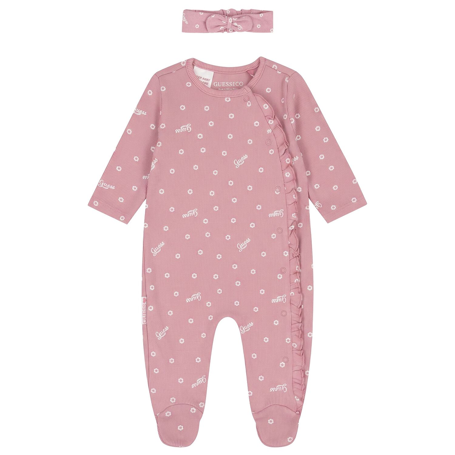 Baby Girls Pink Floral Babygrow Gift Set, 2, hi-res
