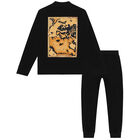 Boys Black & Beige Logo Tracksuit, 1, hi-res