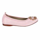 Girls Pink Satin Shoes, 1, hi-res