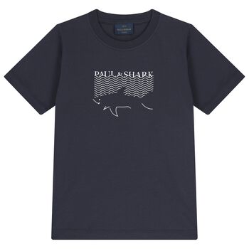 Boys Navy Blue Logo T-Shirt