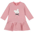 Baby Girls Pink & White Striped Dress, 1, hi-res