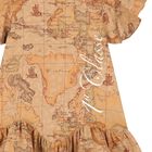Girls Beige Geo Map Dress, 1, hi-res