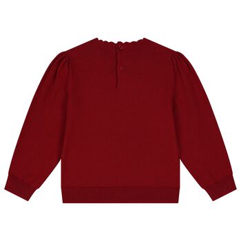 Baby Girls Red Reindeer Jumper