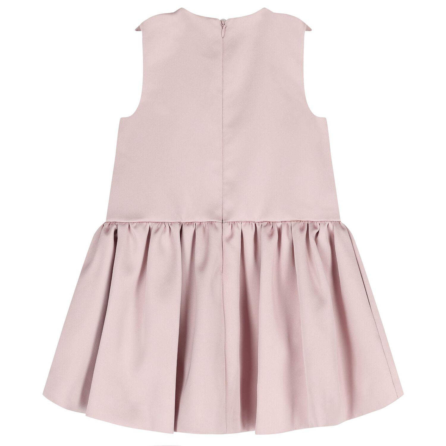 Girls Pink Satin Flower Dress, 1, hi-res