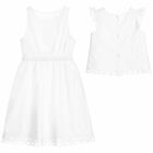 Girls White Ezel Dress, 1, hi-res