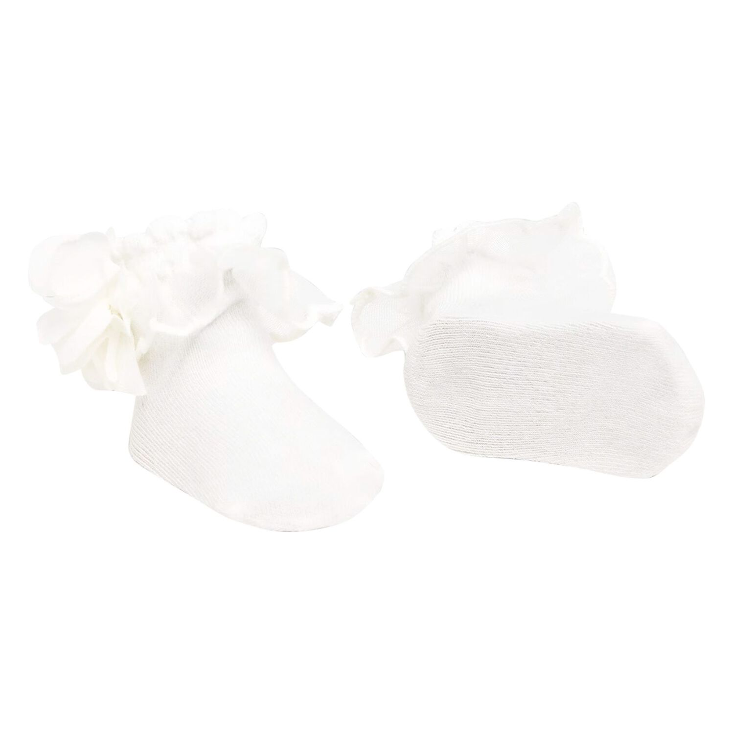 Baby Girls Ivory Headband & Socks Set, 2, hi-res image number null