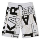 Boys White Logo Shorts, 1, hi-res