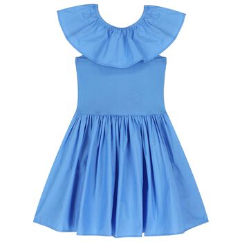 Girls Blue Ruffled Dress 