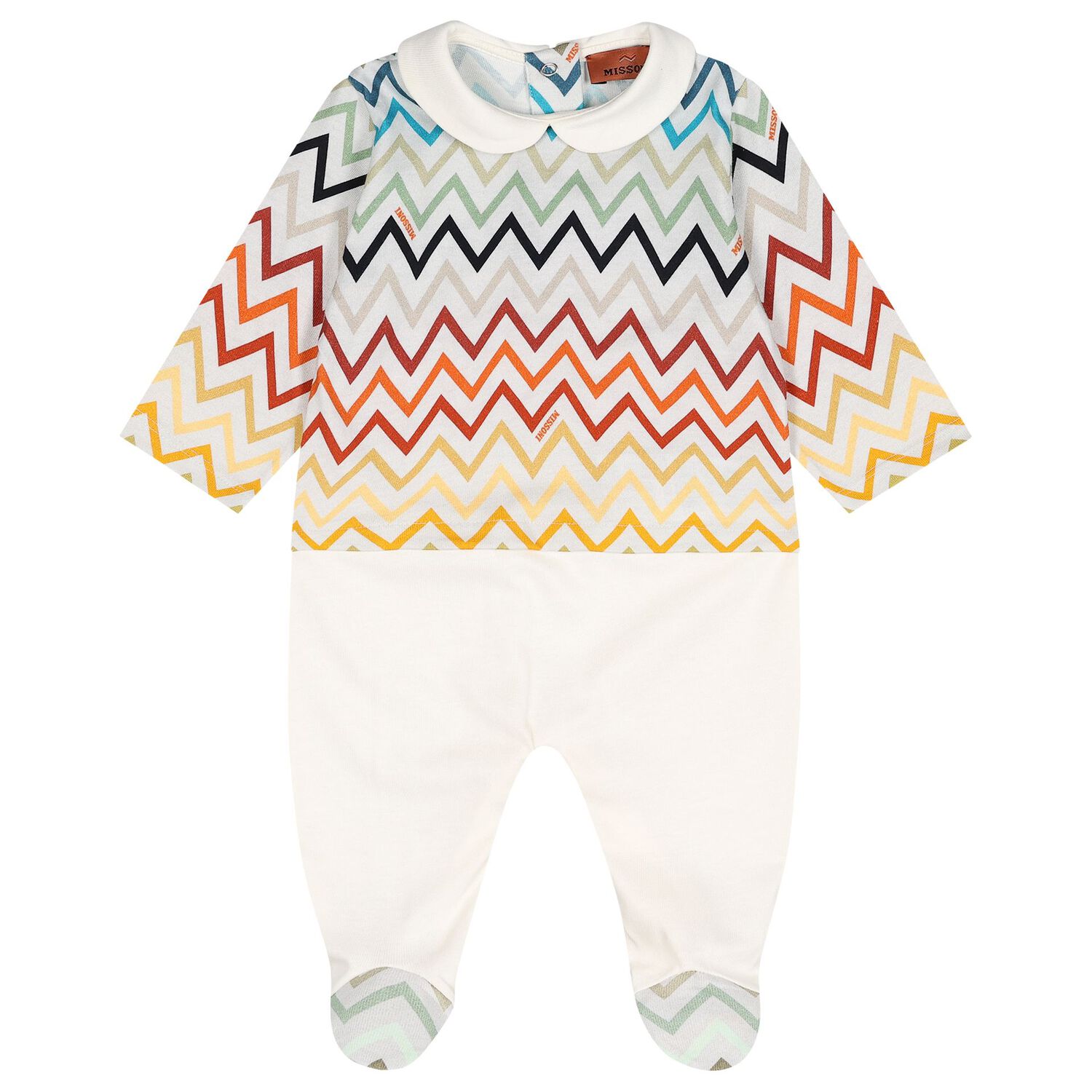 Ivory & Blue Logo Zig Zag Babygrow Gift Set, 1, hi-res