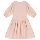Girls Pink Flared Dress, 1, hi-res