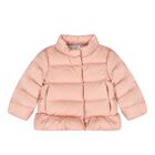 Baby Girls Pink Logo Puffer Jacket, 1, hi-res