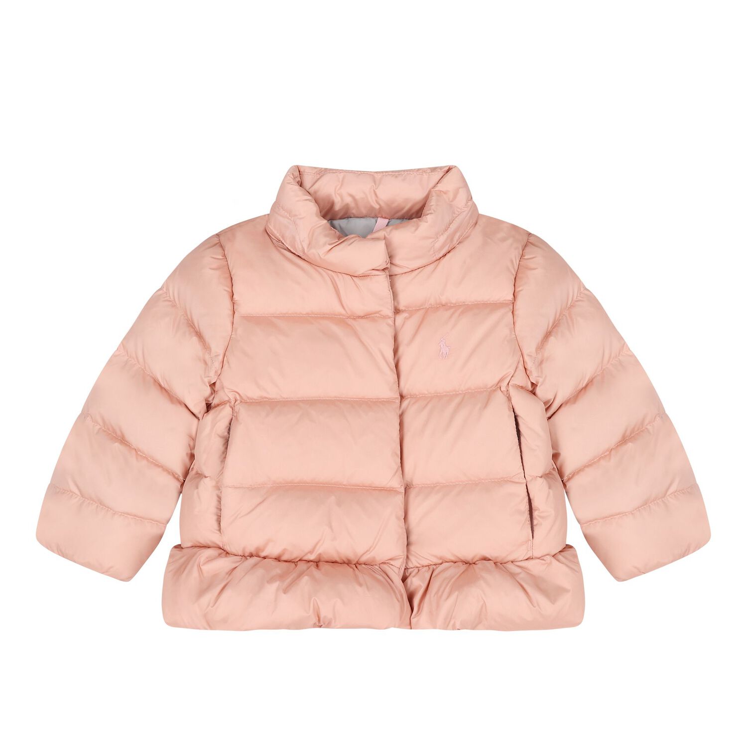 Baby Girls Pink Logo Puffer Jacket, 1, hi-res