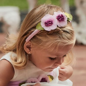 Girls Pink Flower Headband