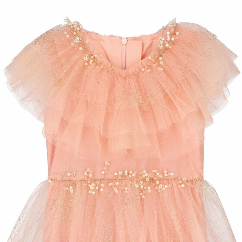Girls Pink Glitter Tulle Dress, 1, hi-res image number null