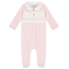 Baby Girls Pink Logo Babygrow, 1, hi-res