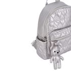 Girls Silver Quilted Backpack, 1, hi-res