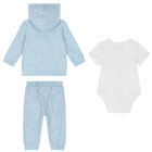 White & Blue Logo 3 Piece Tracksuit, 2, hi-res