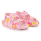 Girls Pink Floral Sandals, 1, hi-res