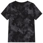 Boys Black Logo Camouflage T-Shirt, 1, hi-res