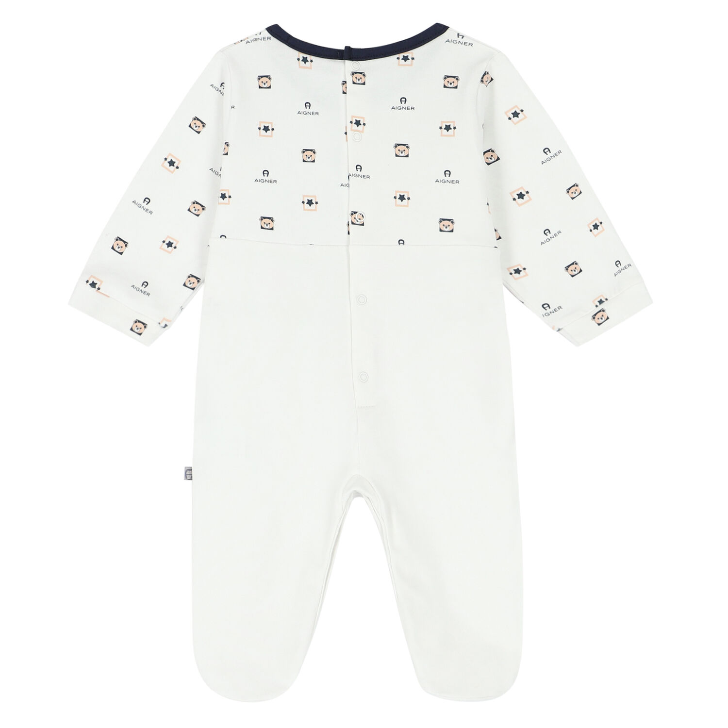 White Logo Babygrow, 1, hi-res