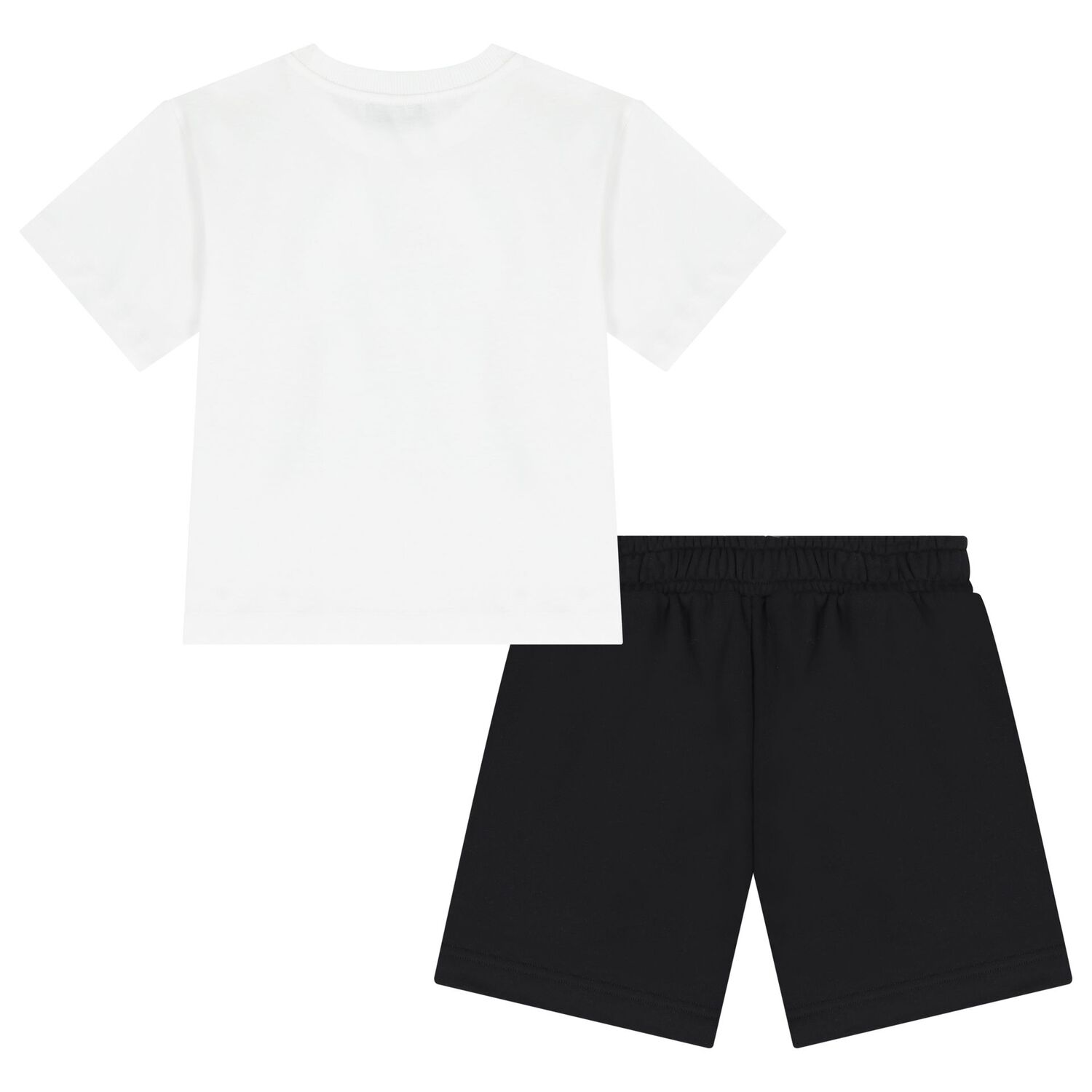 Boys White & Black Teddy Bear Logo Shorts Set, 2, hi-res