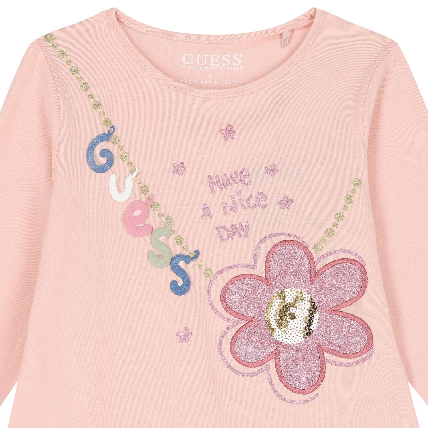 Girls Pink Logo Long Sleeve Top, 1, hi-res image number null