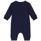 Baby Boys Navy Blue Polo Bear Romper, 1, hi-res