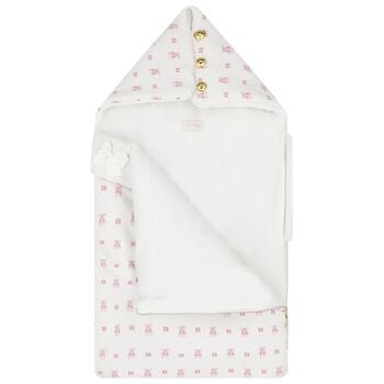 Baby Girls White & Pink Logo Nest
