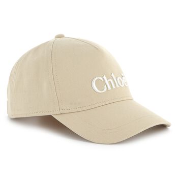 Girls Beige Logo Cap