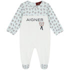 Blue & White Logo Babygrow Set, 1, hi-res