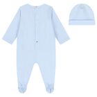 Baby Boys Blue Logo Babygrow Gift Set, 2, hi-res