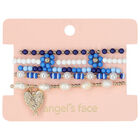 Girls Navy Blue Beaded Bracelets (5 Pack), 2, hi-res