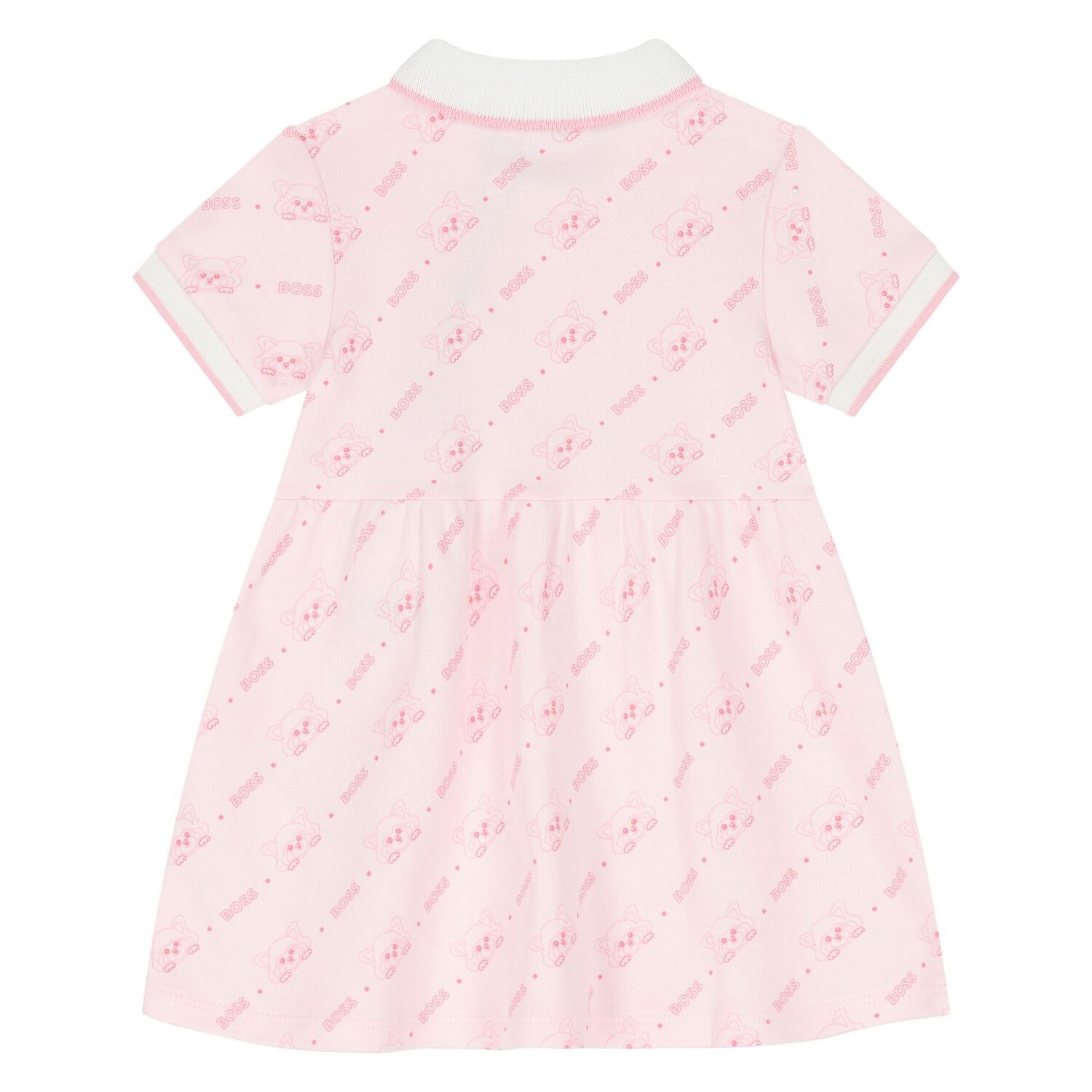 Younger Girls Pink Logo Dress , 1, hi-res