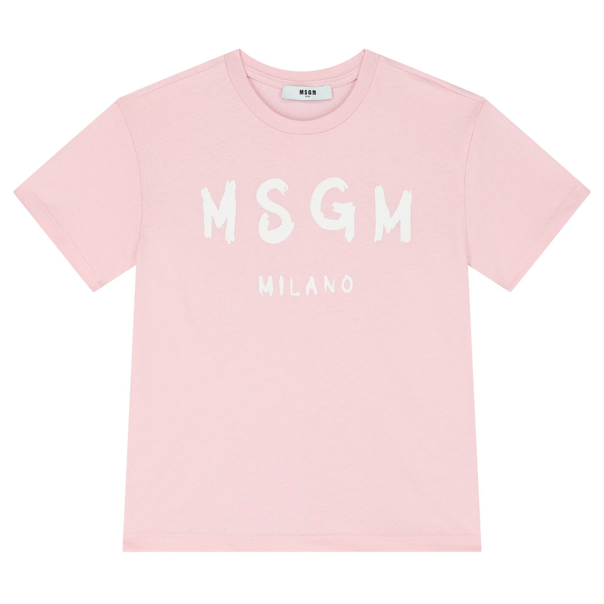 MSGM Girls Pink Logo T Shirt Junior Couture UK
