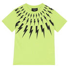 Boys Neon Green Thunderbolt T-Shirt, 1, hi-res