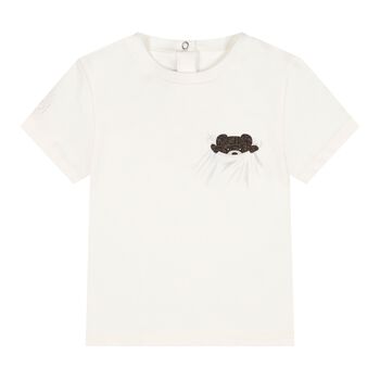 White Teddy Bear Logo Baby T-Shirt