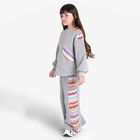 Girls Grey Zigzag Glittery Trousers, 1, hi-res