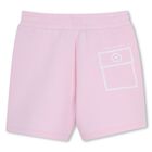 Girls Pink Stitched Print Shorts, 2, hi-res