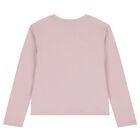 Girls Pink Flower Long Sleeve Top, 2, hi-res