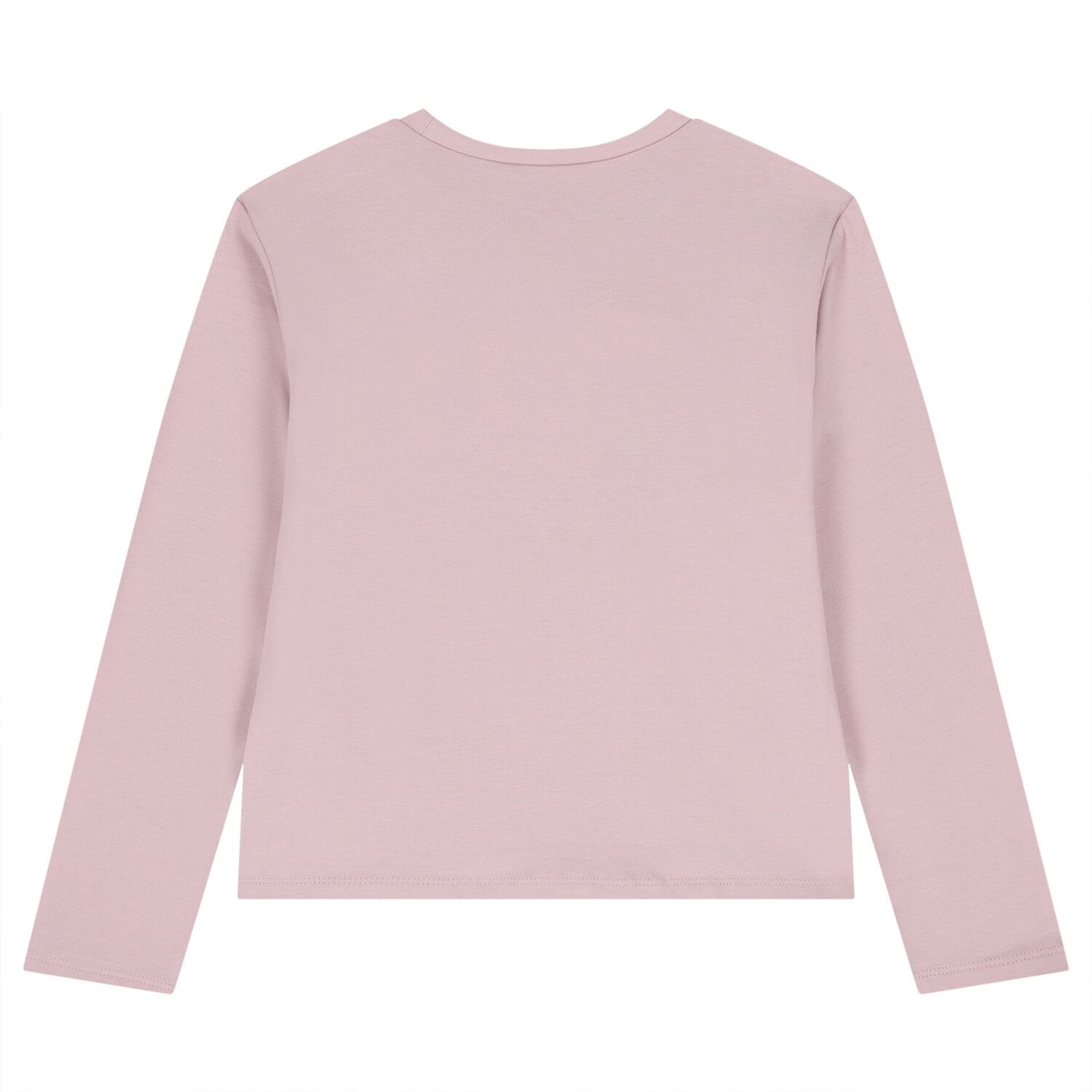 Girls Pink Flower Long Sleeve Top, 2, hi-res