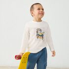 Boys Ivory Cat Long Sleeve Top, 2, hi-res