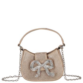 Girls Gold Diamante Bow Handbag ( 16CM )