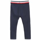 Baby Girls Navy Logo Leggings, 1, hi-res